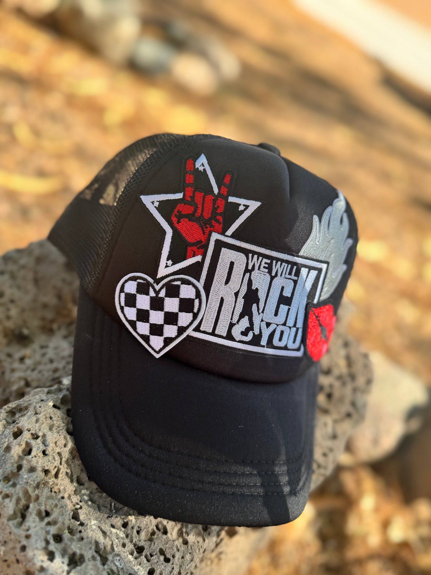 Rockin’ Rebel Trucker Hat – We Will Rock You Style