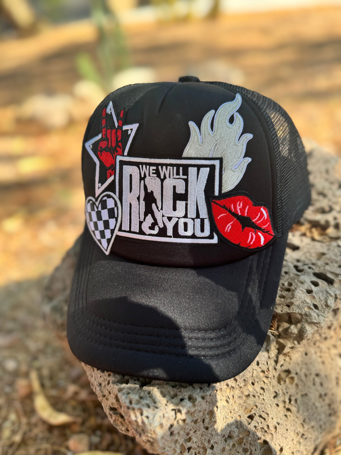 Rockin’ Rebel Trucker Hat – We Will Rock You Style