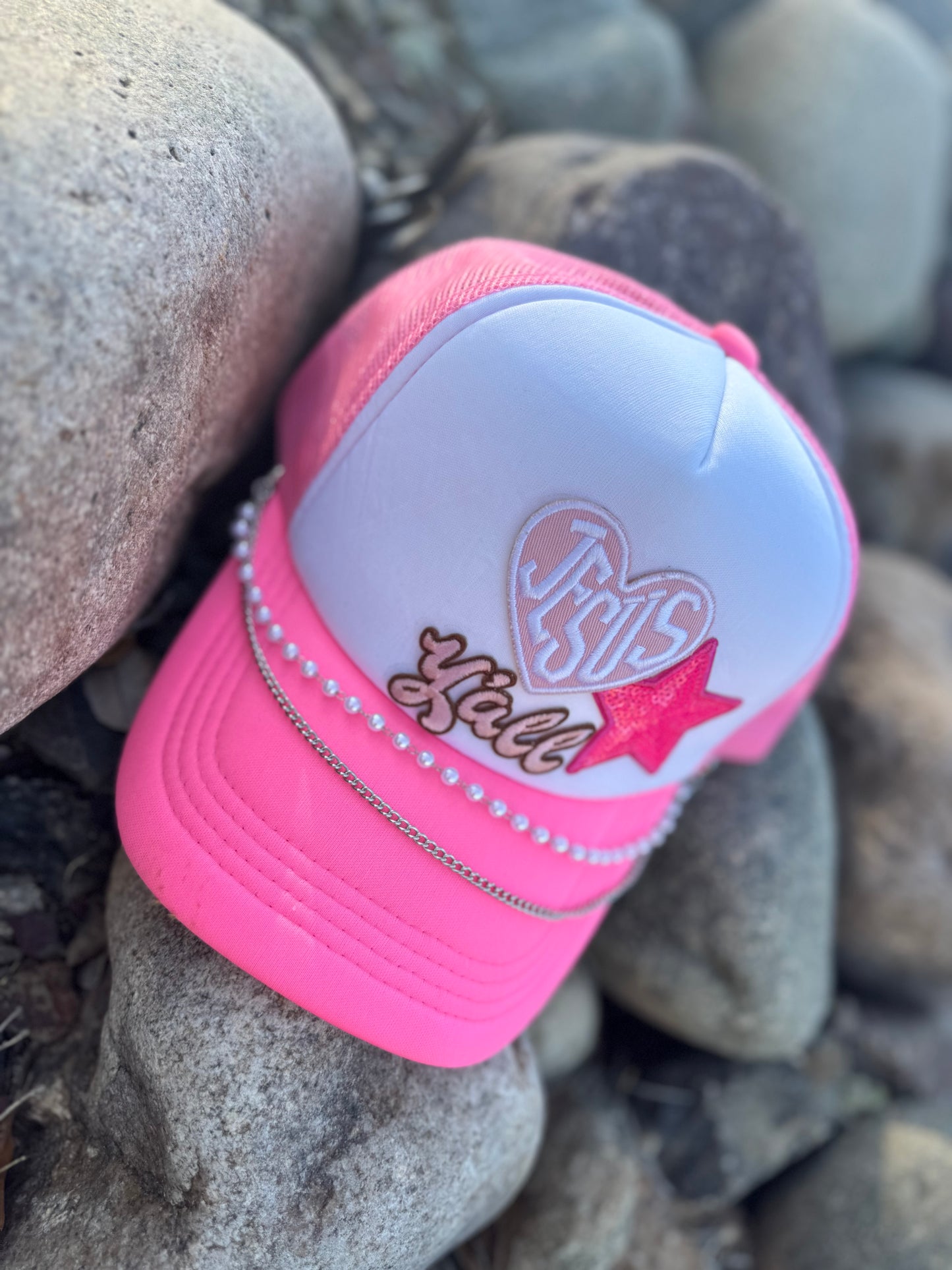 Saved & Sassy – Pink & White Trucker Hat
