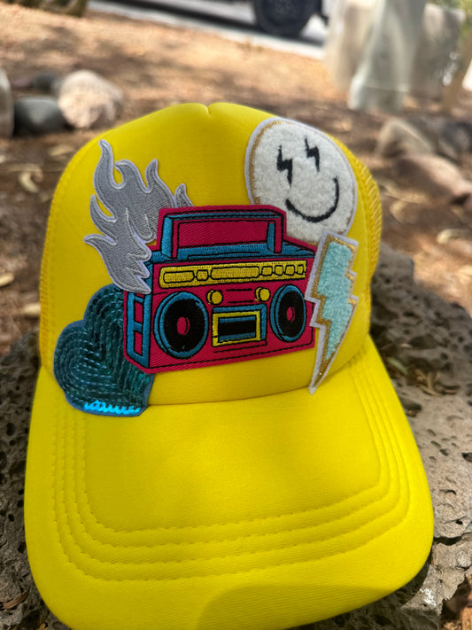 80’s boombox trucker hat