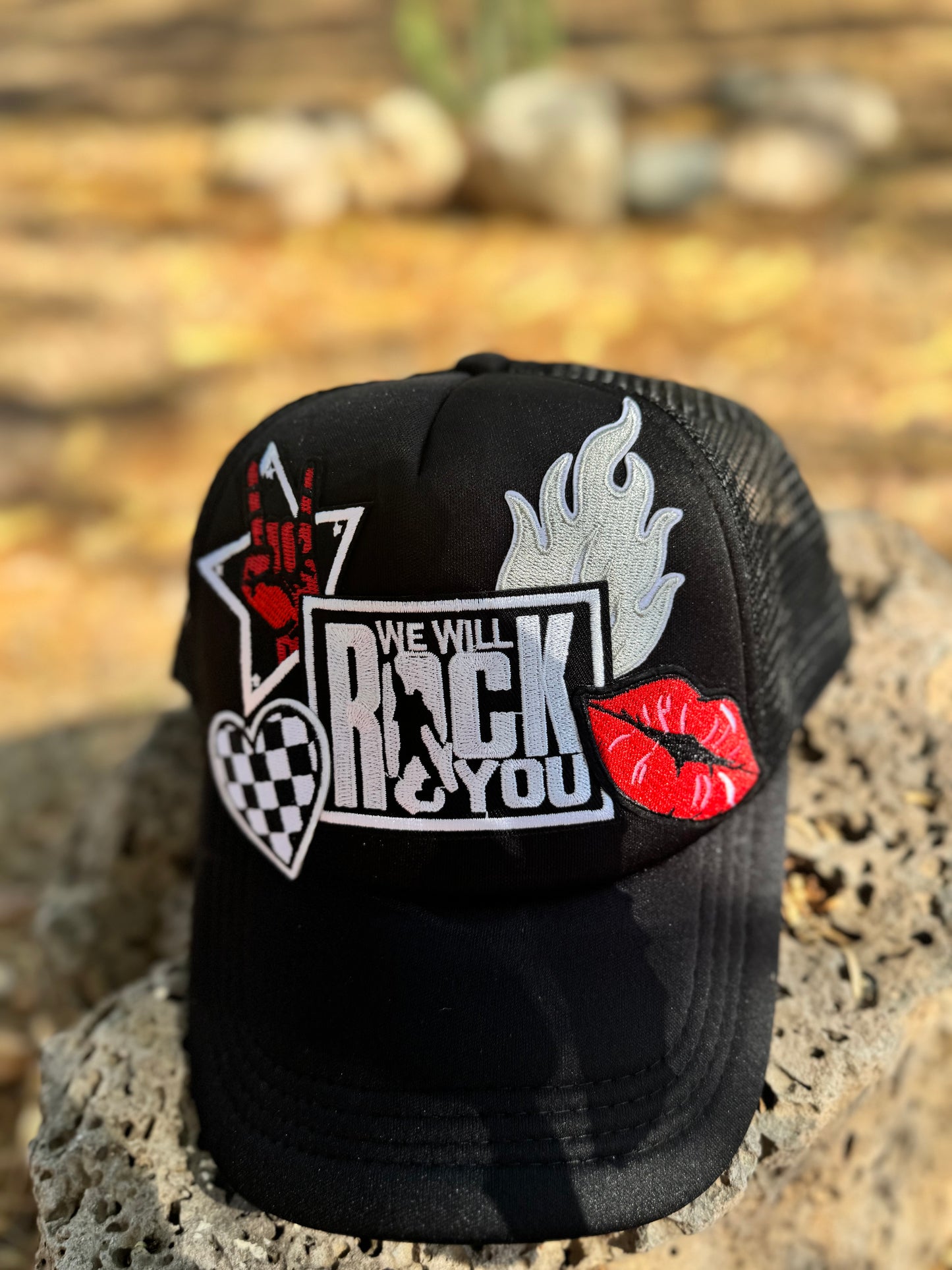 Rockin’ Rebel Trucker Hat – We Will Rock You Style