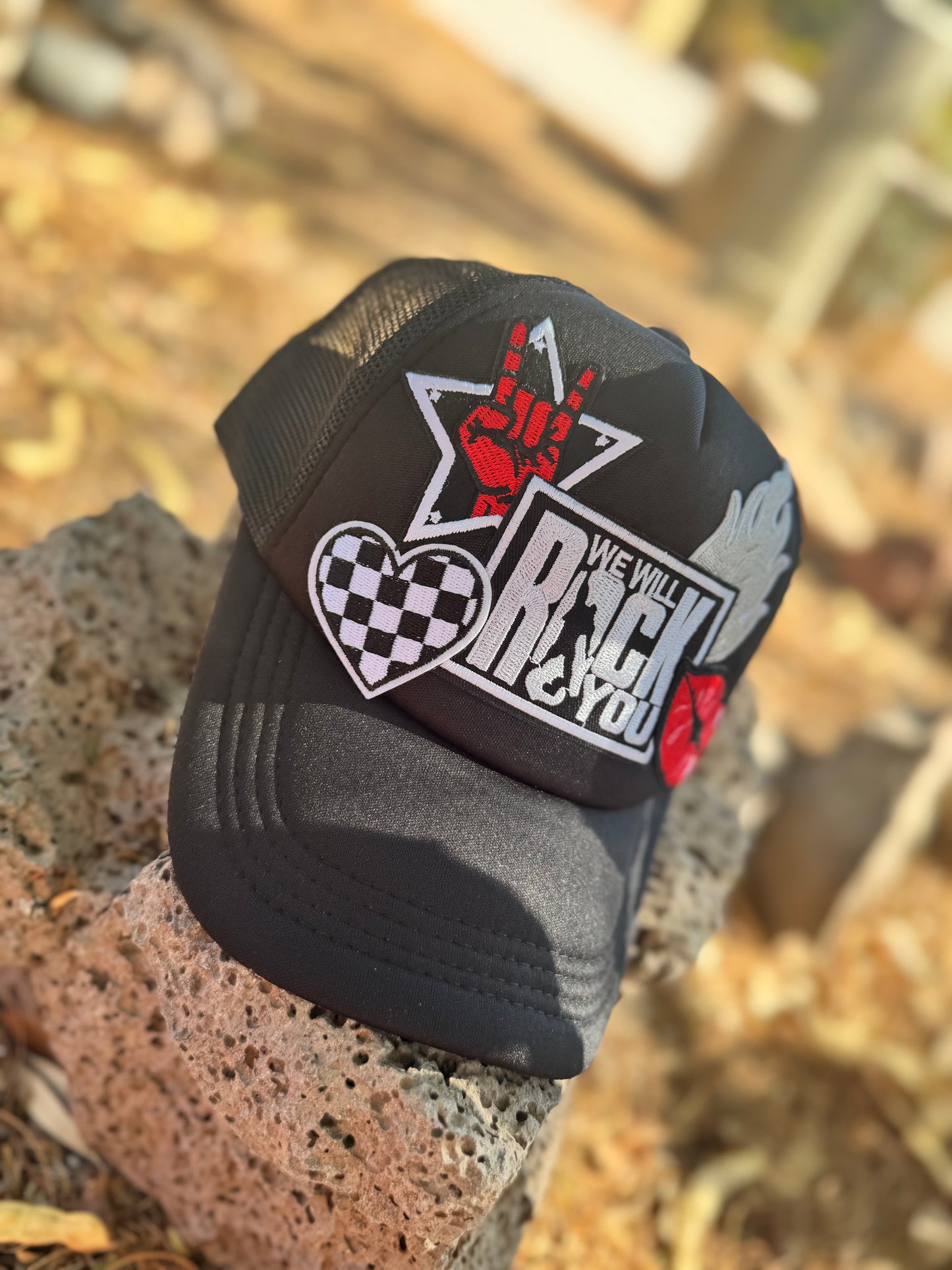 Rockin’ Rebel Trucker Hat – We Will Rock You Style