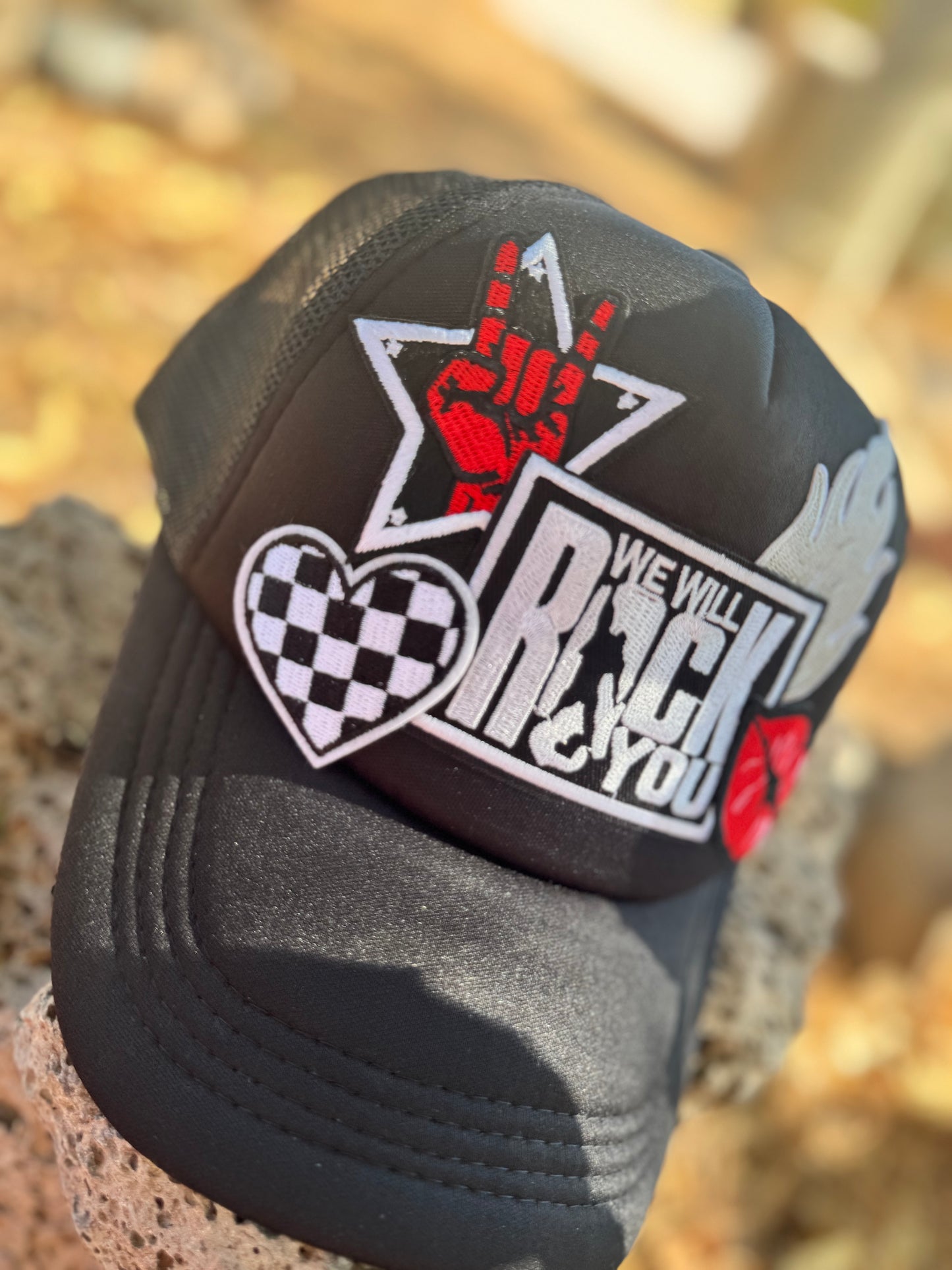 Rockin’ Rebel Trucker Hat – We Will Rock You Style