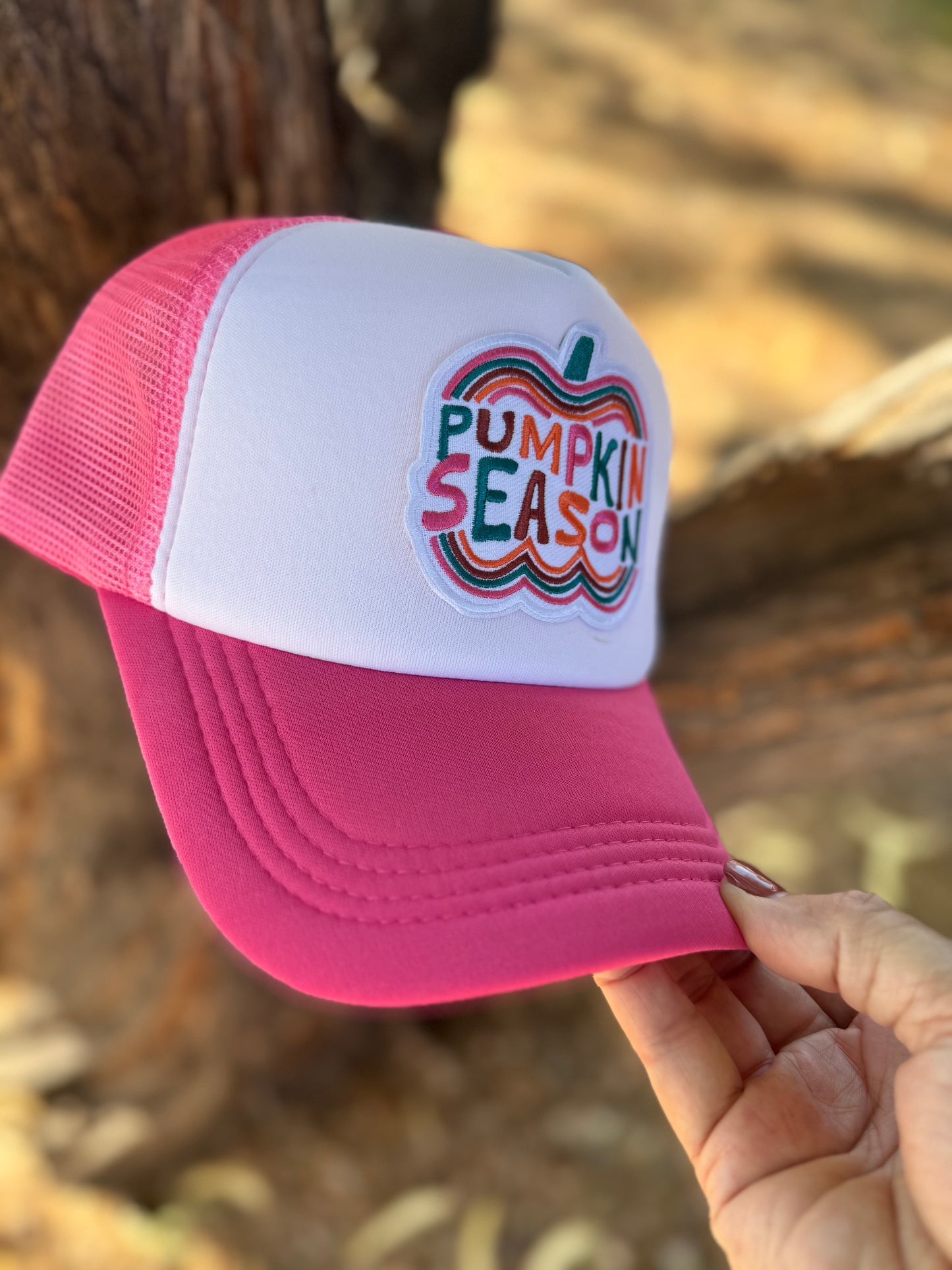 🎃✨ Pink Pumpkin Season Trucker Hat ✨🎃