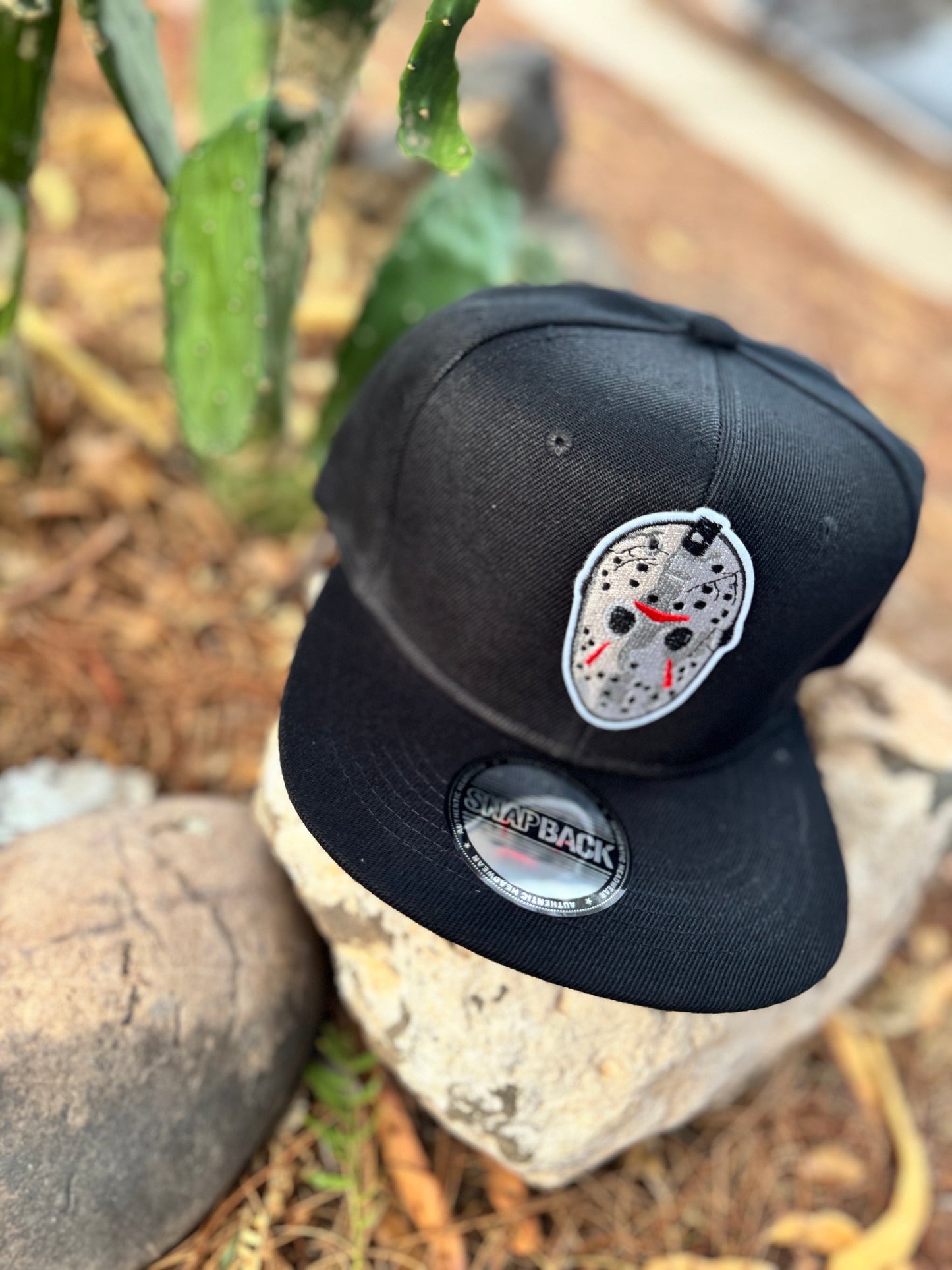 🩸 Jason Hockey Mask Flat Bill Trucker Hat