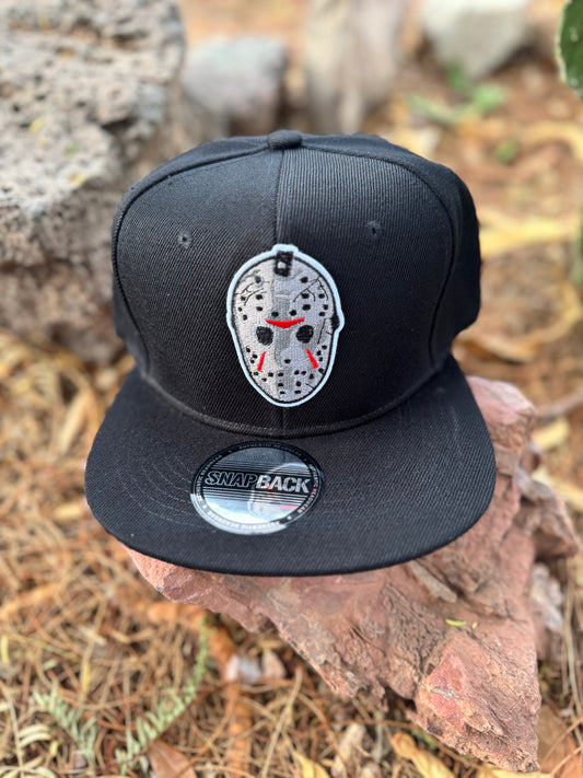 🩸 Jason Hockey Mask Flat Bill Trucker Hat