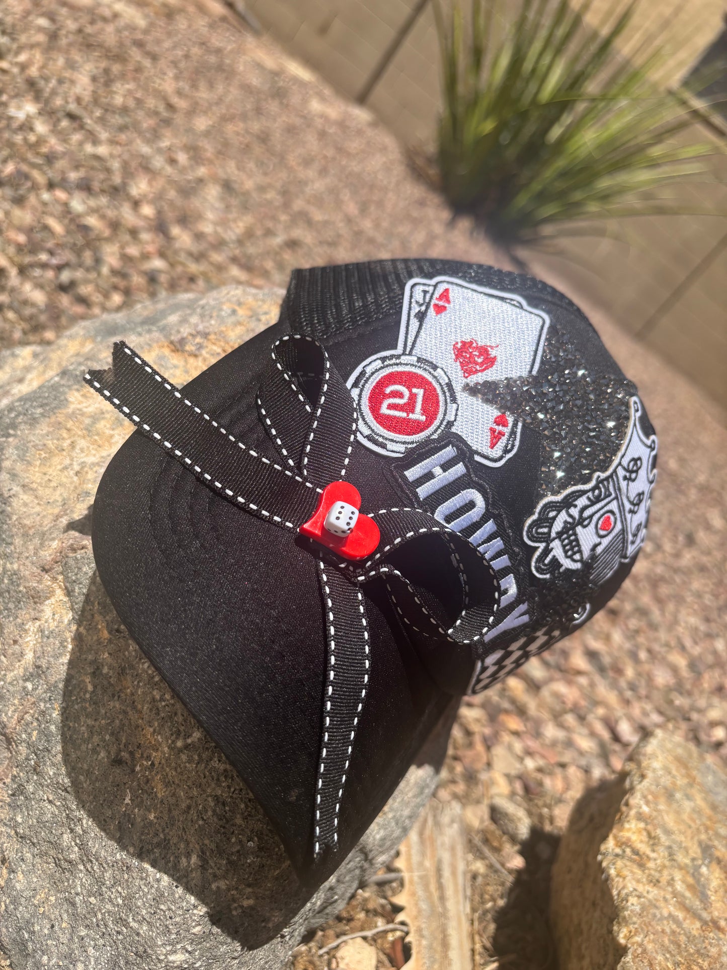 Black custom trucker hat