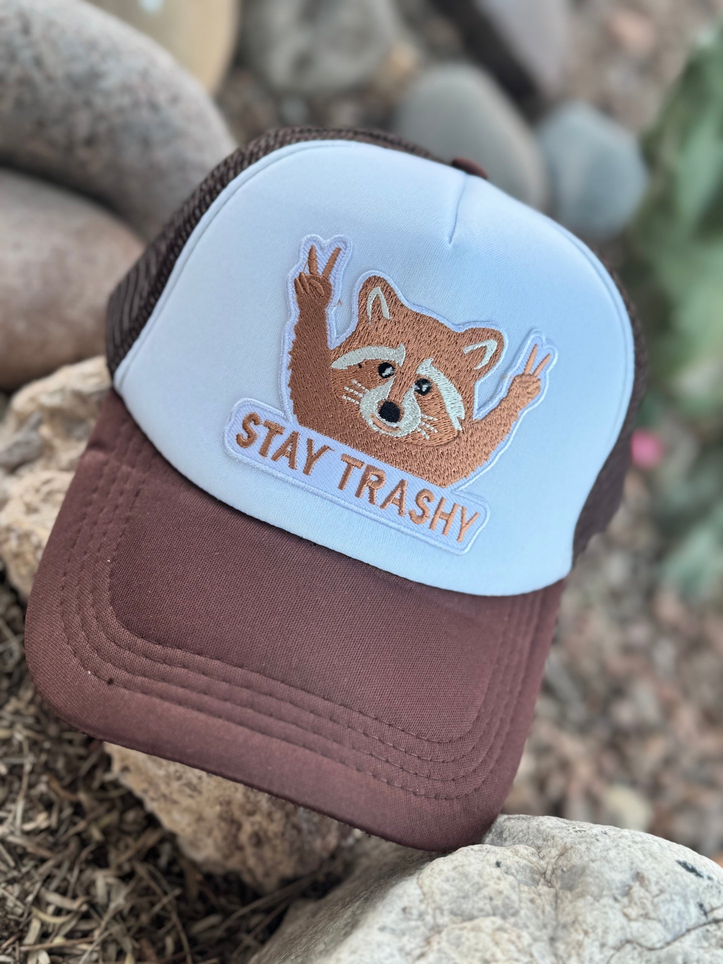 Stay trashy trucker hat