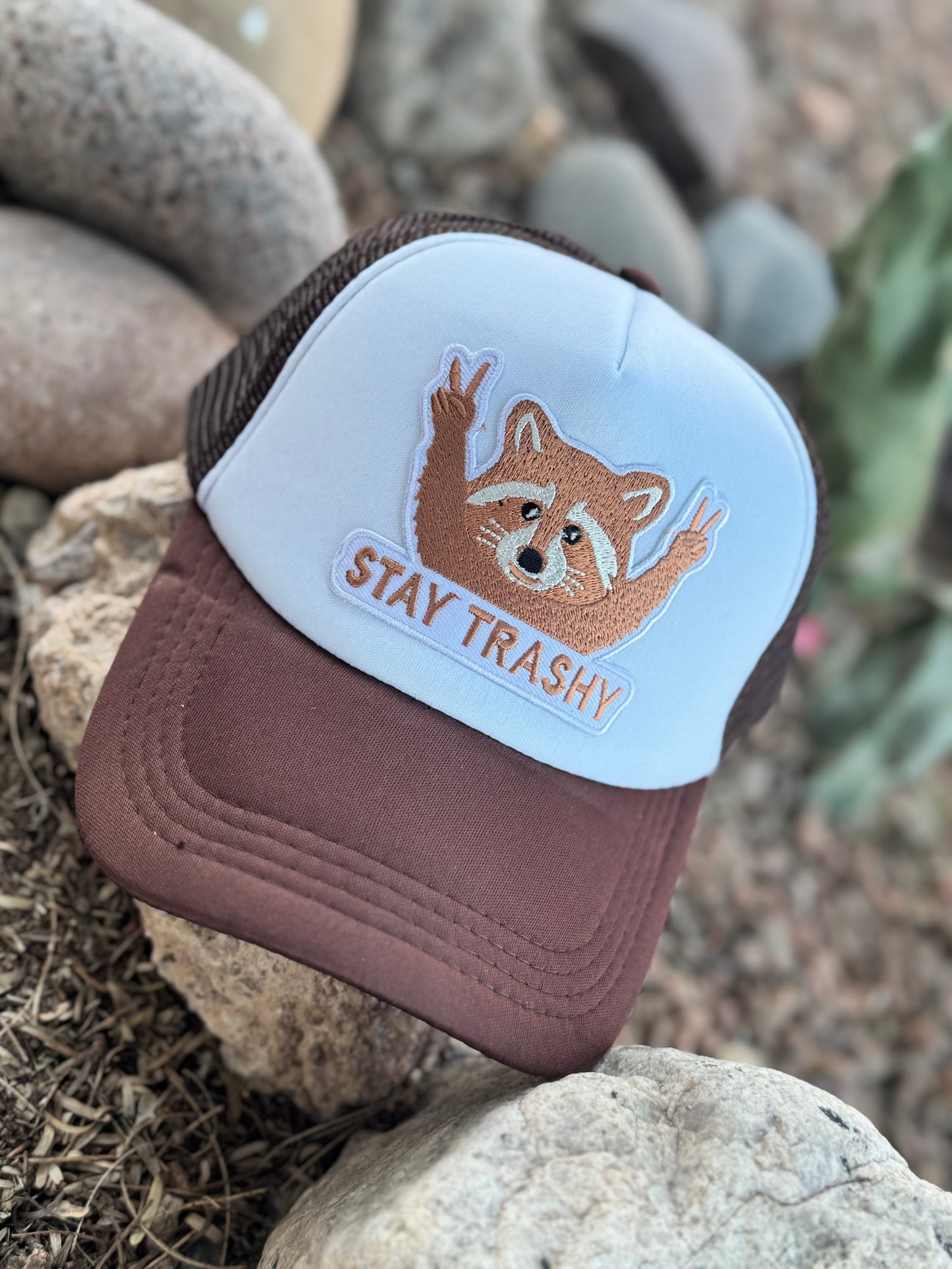 Stay trashy trucker hat