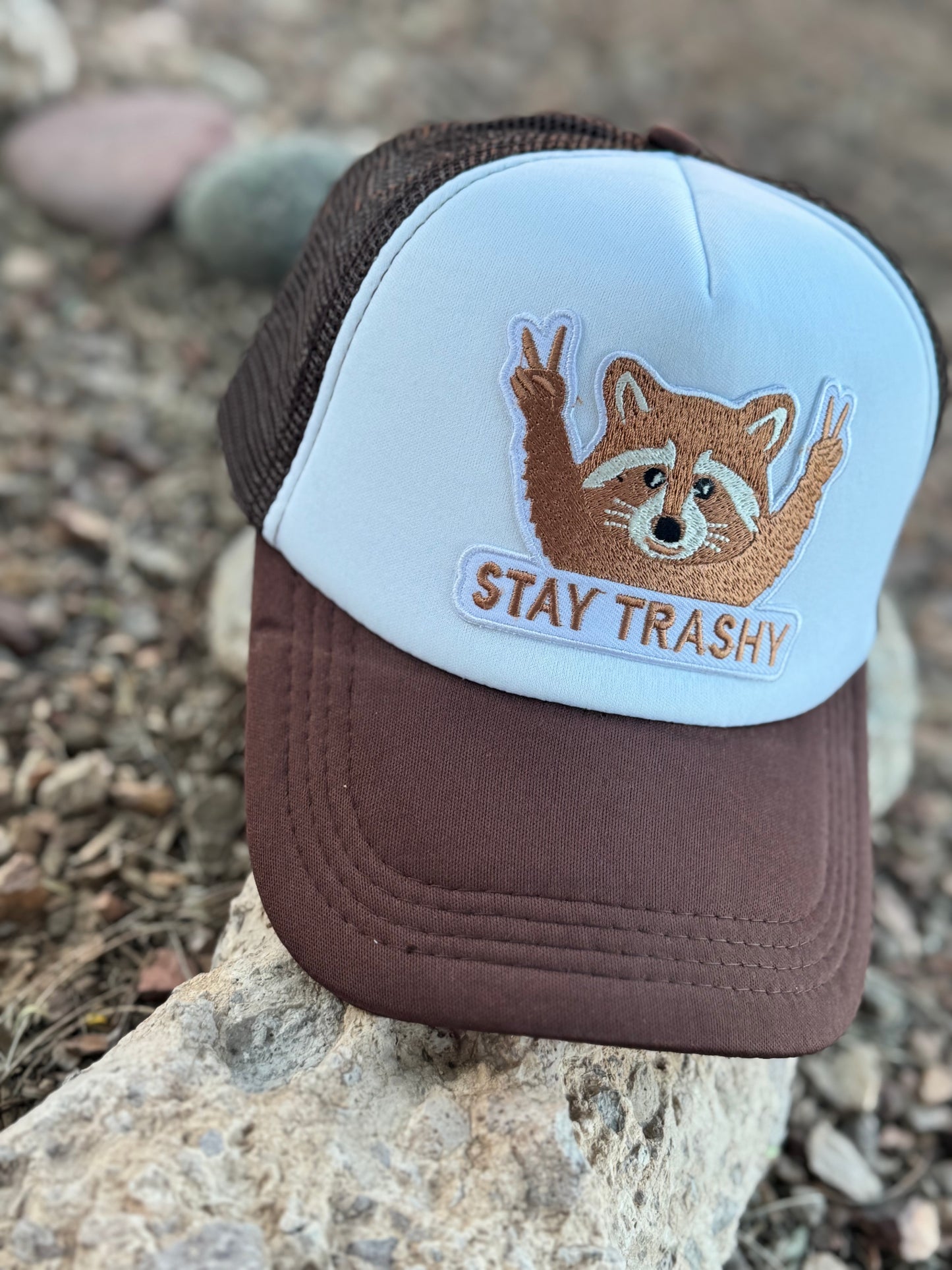Stay trashy trucker hat