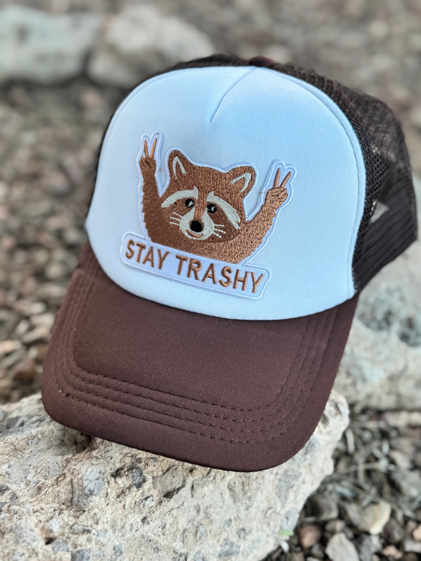 Stay trashy trucker hat