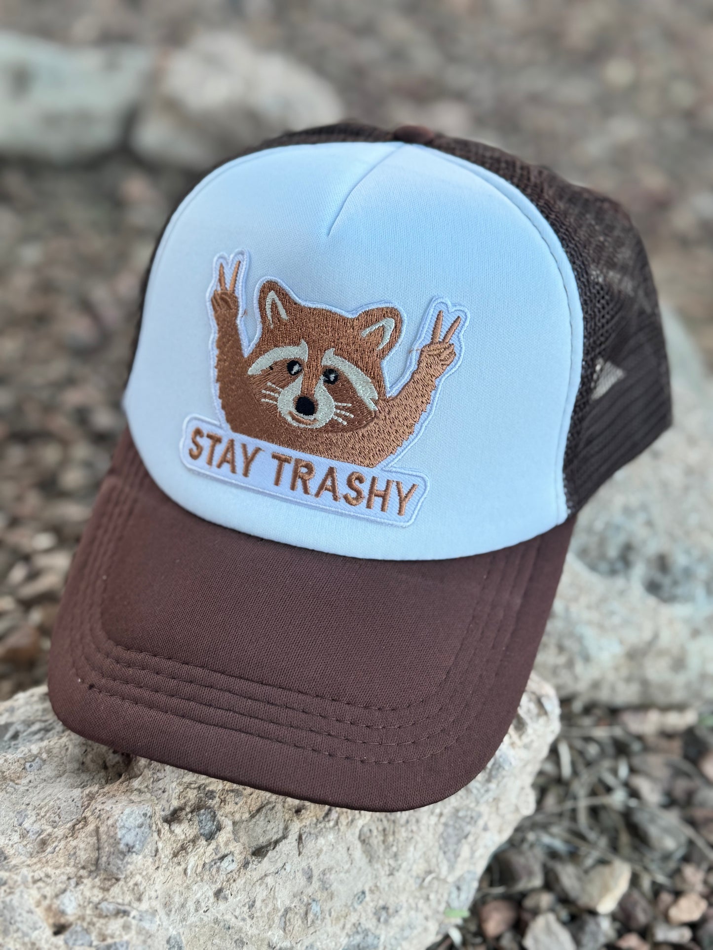 Stay trashy trucker hat