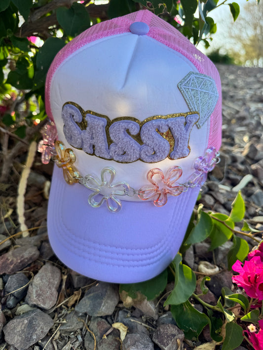 Sassy in Bloom – Pink, White & Purple Trucker Hat