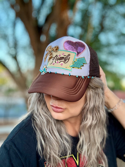 Electric howdy trucker hat