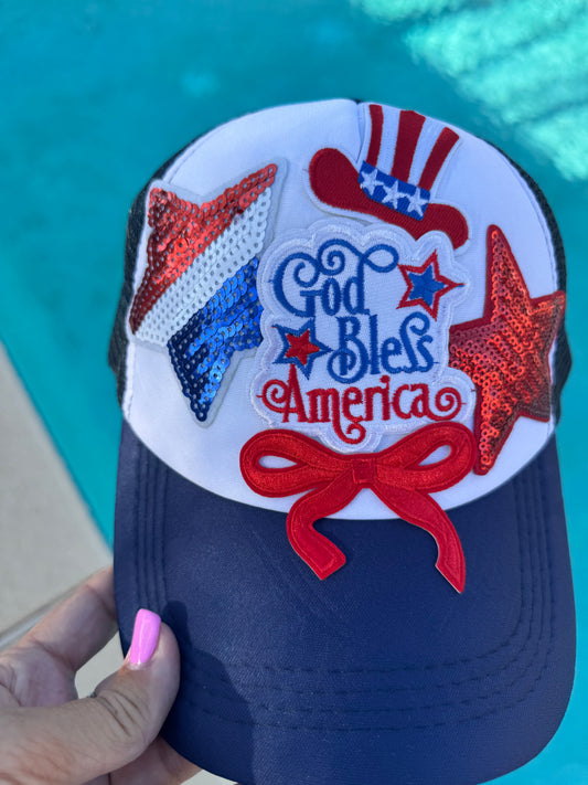 God Bless America Trucker Hat