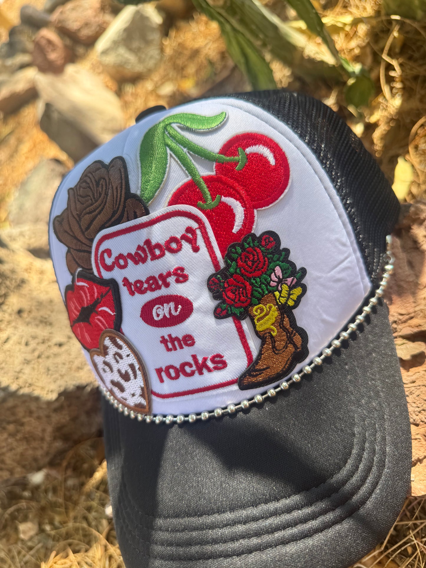Cowboy Tears on the Rocks – Western Trucker Hat | Bold Cowgirl Style
