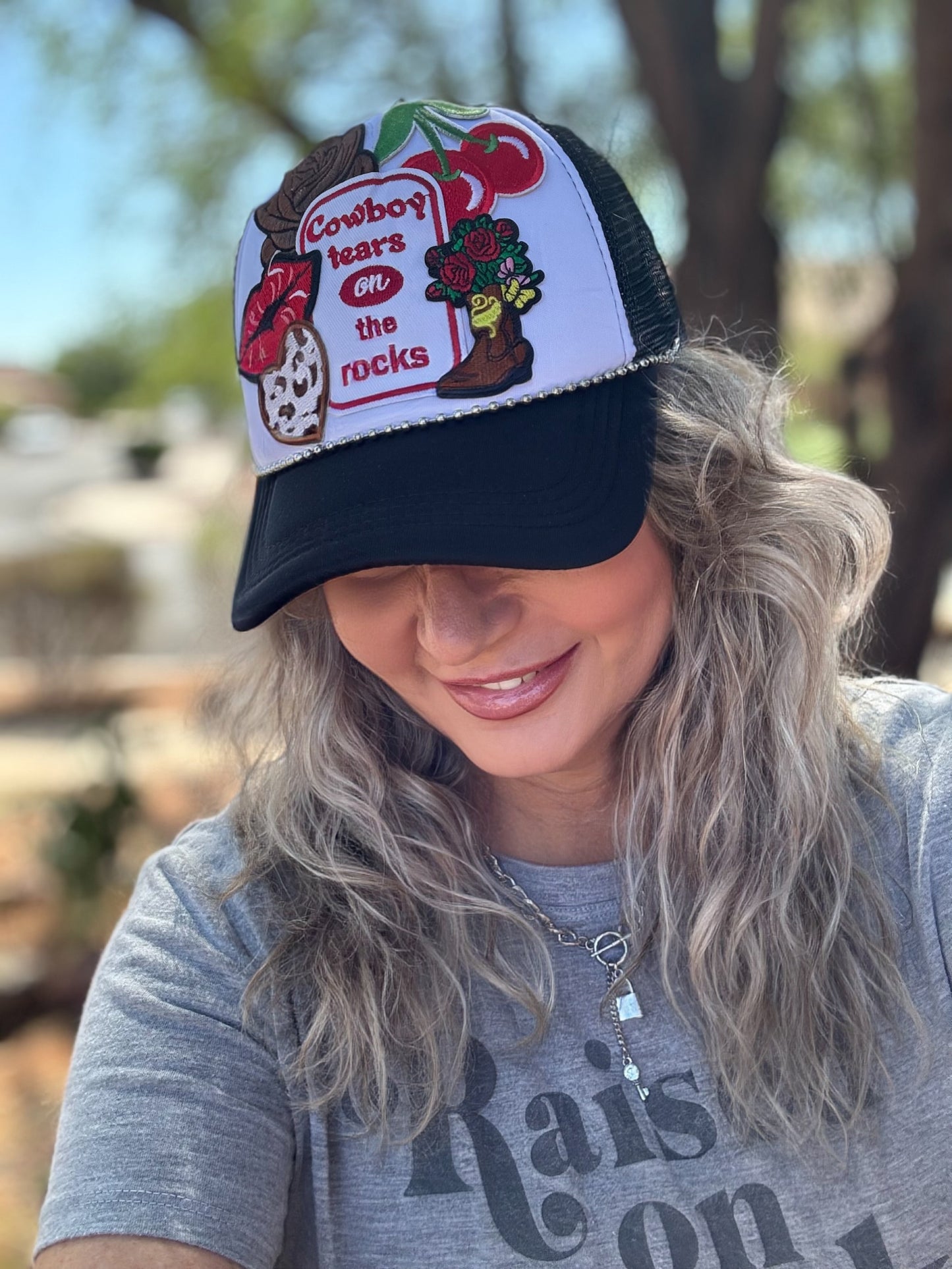 Cowboy Tears on the Rocks – Western Trucker Hat | Bold Cowgirl Style