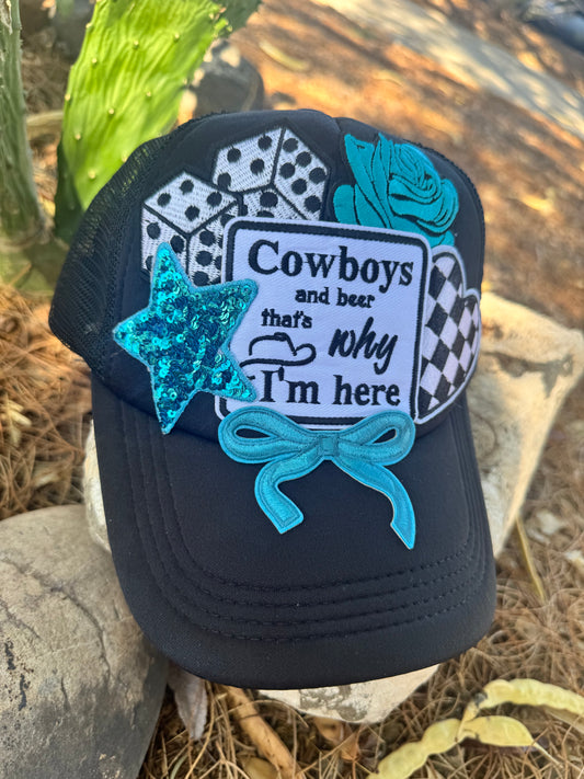 Cowboys & Beer — That’s Why I’m Here 🤠 trucker hat