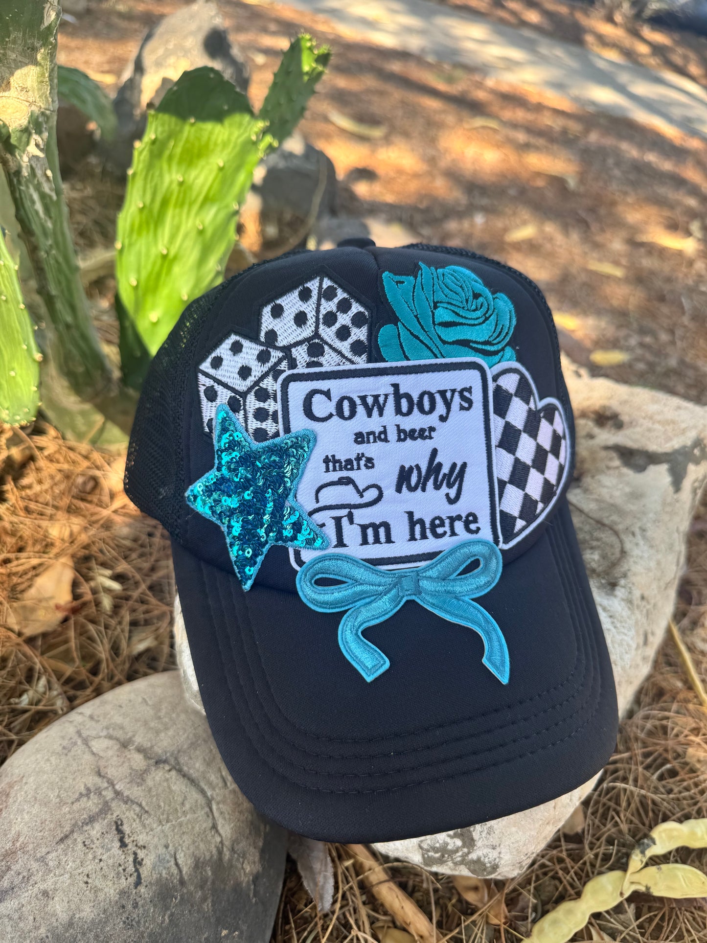 Cowboys & Beer — That’s Why I’m Here 🤠 trucker hat