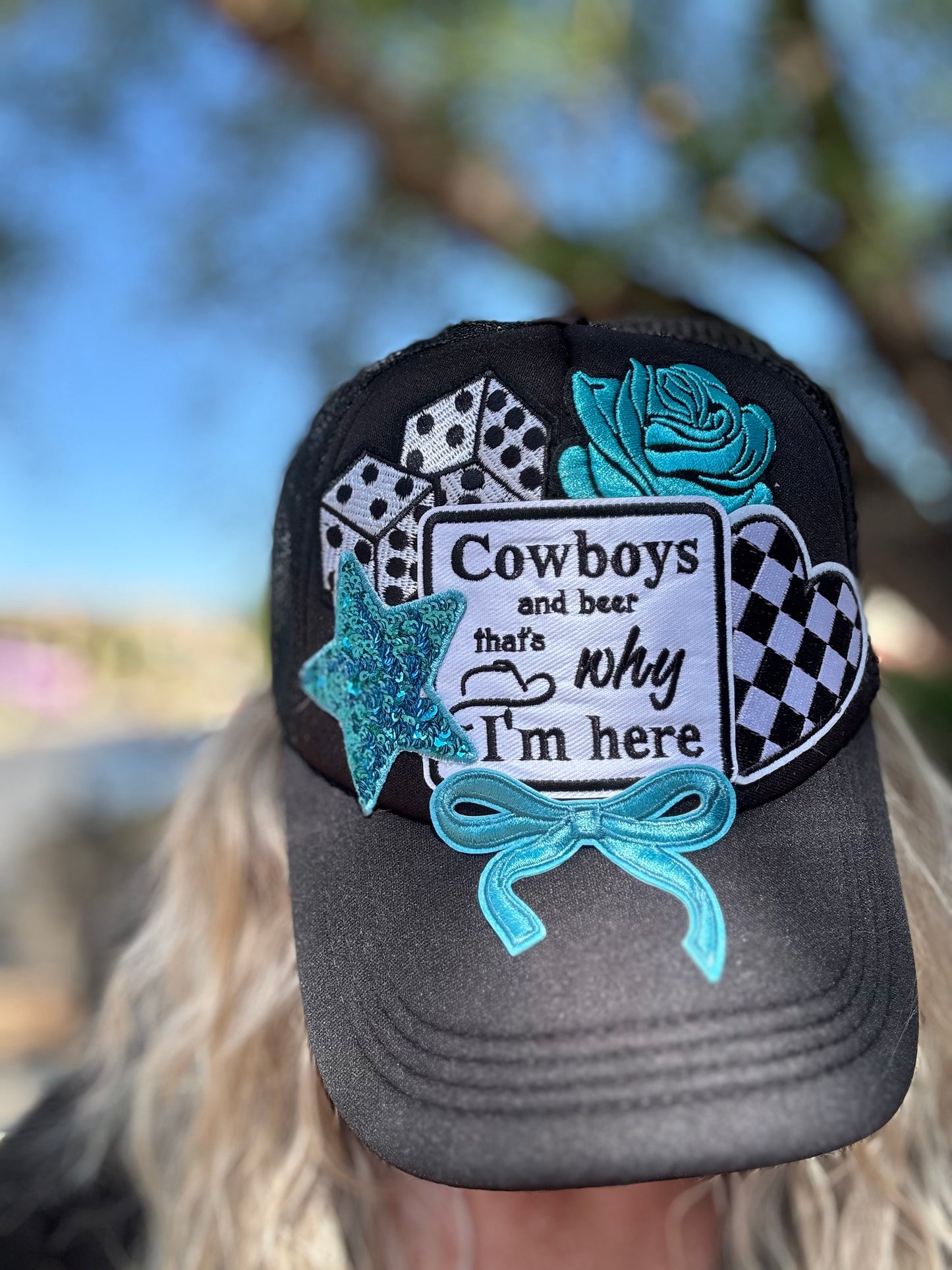 Cowboys & Beer — That’s Why I’m Here 🤠 trucker hat
