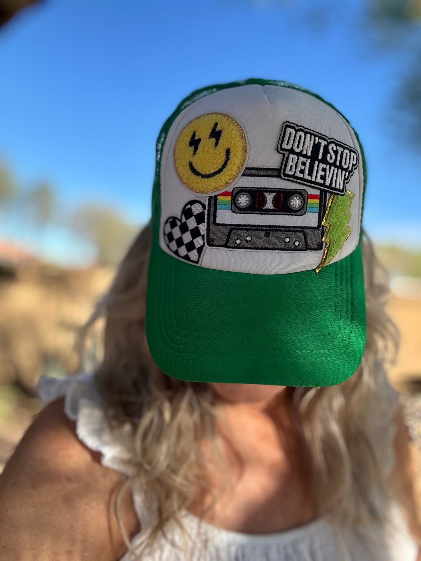 Don’t Stop Glowin’ 80’s vibe trucker hat