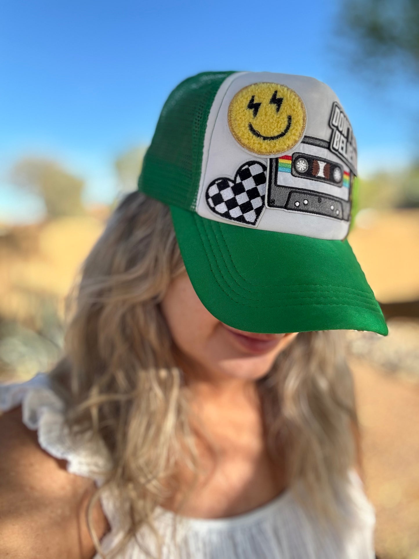 Don’t Stop Glowin’ 80’s vibe trucker hat