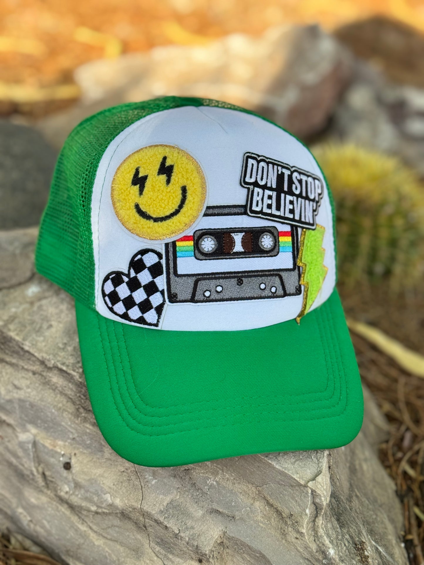 Don’t Stop Glowin’ 80’s vibe trucker hat