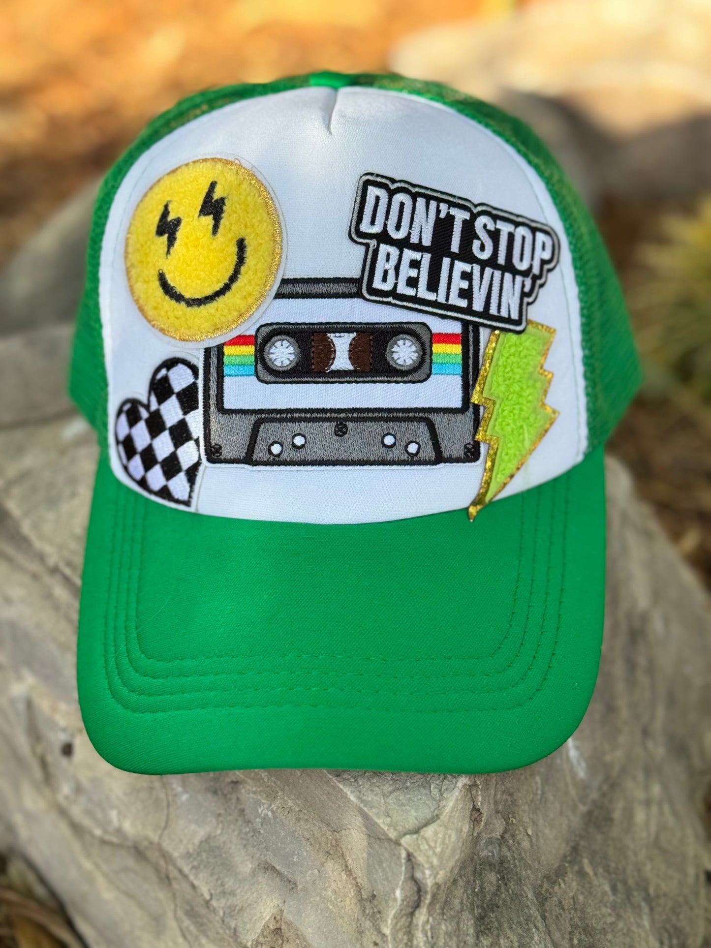 Don’t Stop Glowin’ 80’s vibe trucker hat