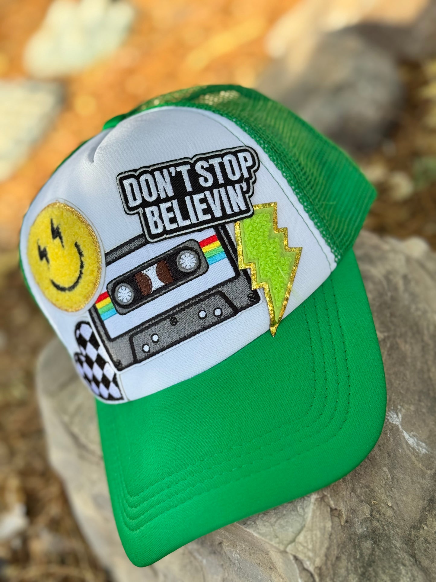 Don’t Stop Glowin’ 80’s vibe trucker hat