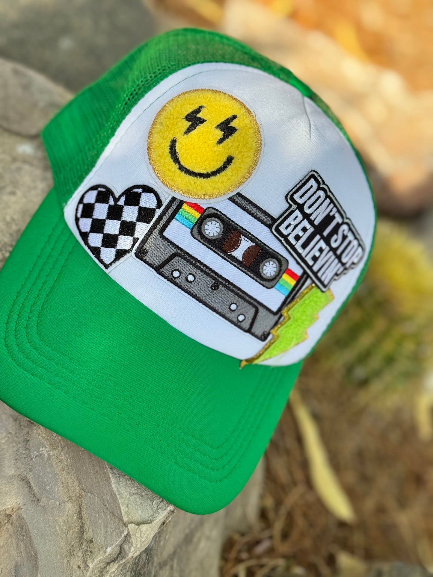 Don’t Stop Glowin’ 80’s vibe trucker hat