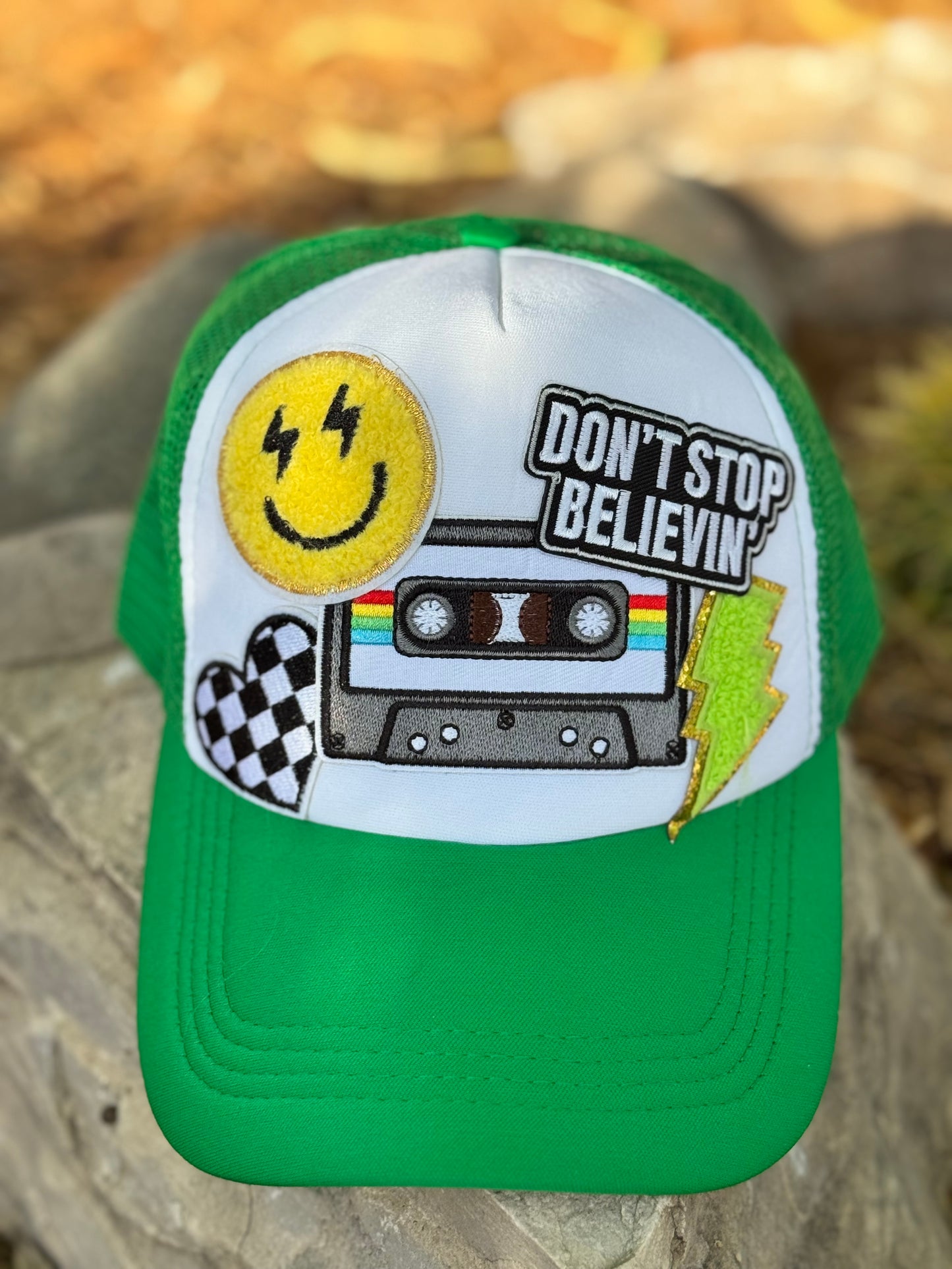 Don’t Stop Glowin’ 80’s vibe trucker hat
