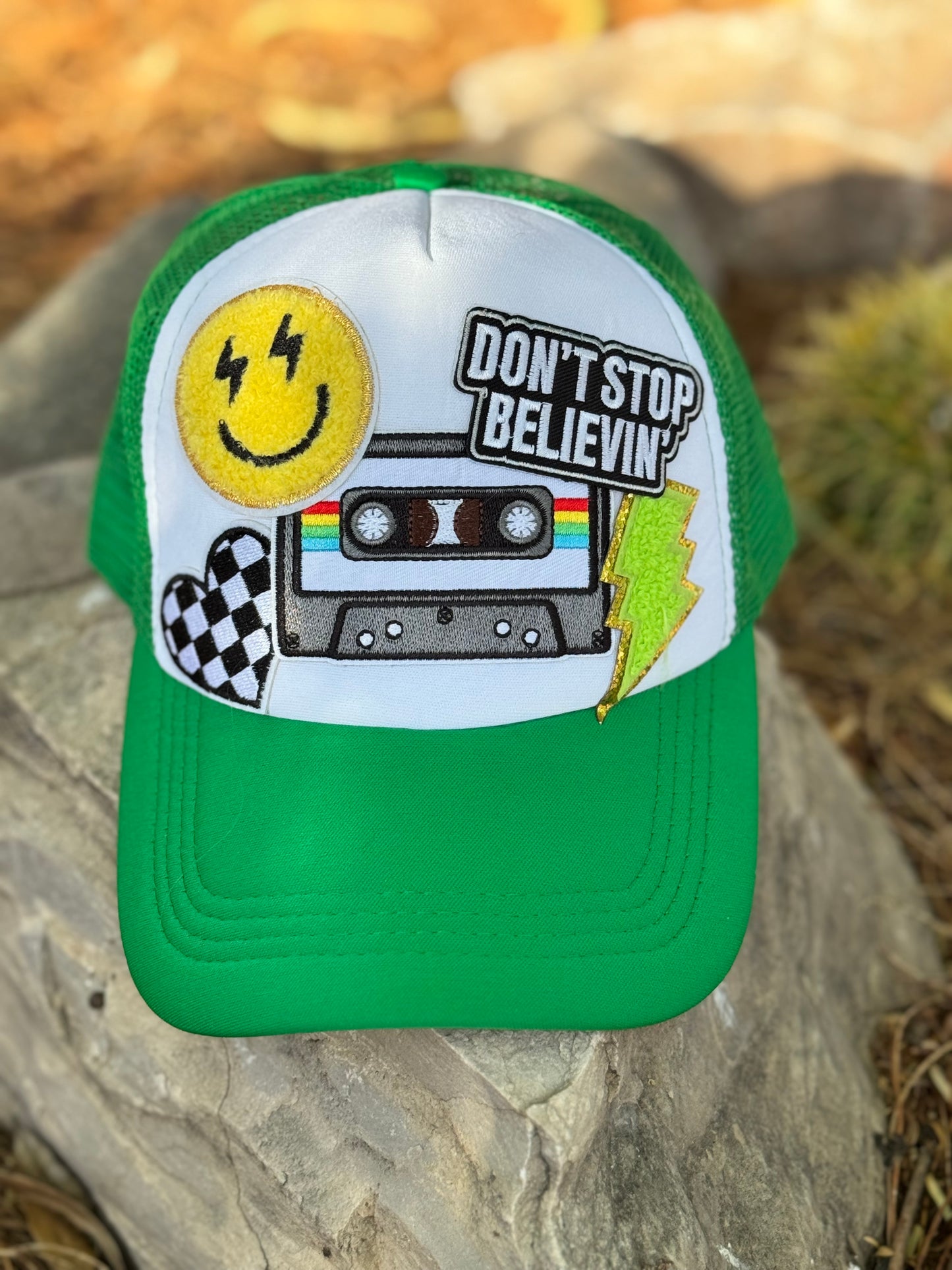 Don’t Stop Glowin’ 80’s vibe trucker hat
