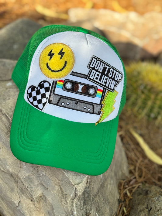 Don’t Stop Glowin’ 80’s vibe trucker hat