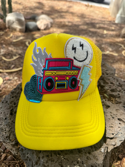 80’s boombox trucker hat